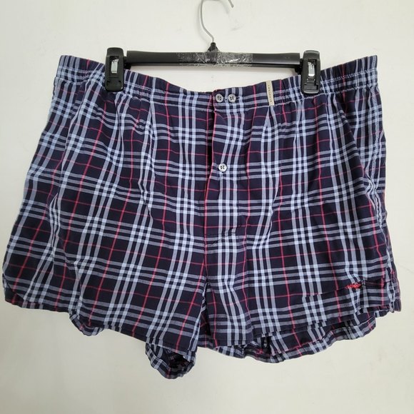 Burberry Other - Vintage Burberry 100% Cotton Blue Plaid Check Striped Men's Boxer Underwear